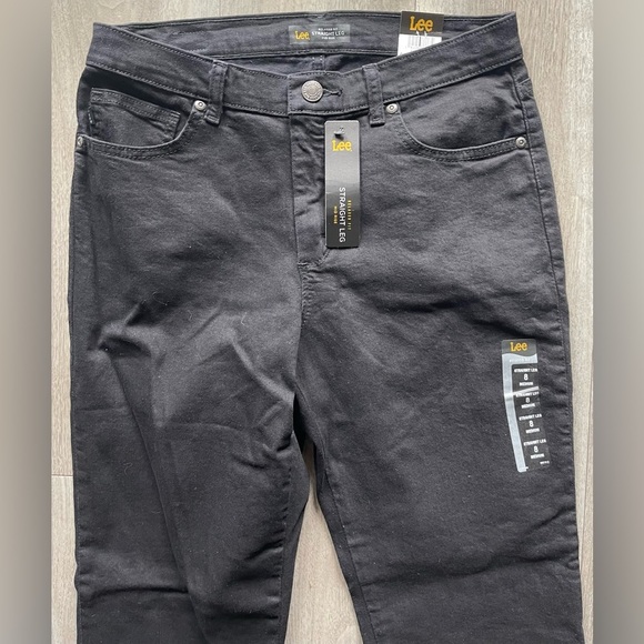 Lee Black Mid Rise Straight Leg Relaxed Fit Jeans Women’s 8 Medium - Picture 3 of 7